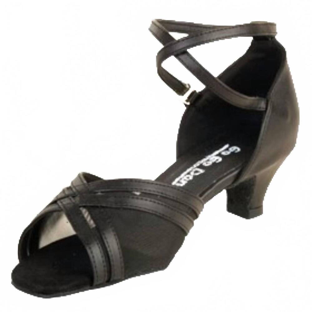 NEW GO GO DANCE women's harper 1.3" thick heel latin ballroom sandal in black